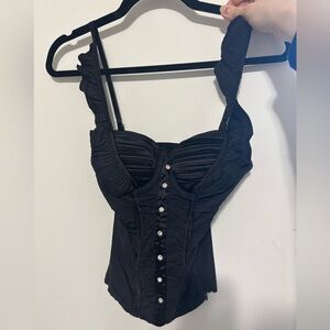 Y2K corset frilly ruched bustier top